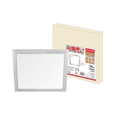 Ультратонкая светодиодная панель серии СВО 295х295, 14 Вт, 3000 К, хром, Народная (без драйвера) Ультратонкая светодиодная панель серии СВО 295х295, 14 Вт, 3000 К, хром, Народная (без драйвера)