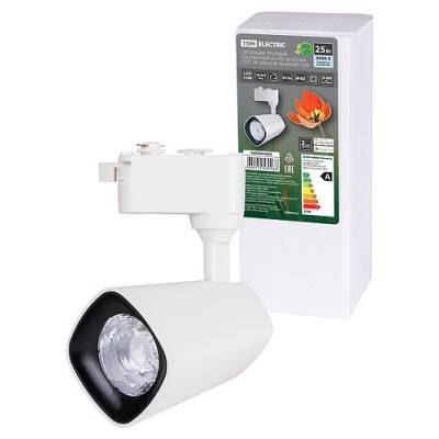 Светильник трековый однофазный LED TRL-02-025-NW 25 Вт, 24°, 4000 К, 90 Ra, белый, TDM Светильник трековый однофазный LED TRL-02-025-NW 25 Вт, 24°, 4000 К, 90 Ra, белый, TDM