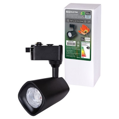 Светильник трековый однофазный LED TRL-02-015-NB 15 Вт, 24°, 4000 К, 90 Ra, черный, TDM Светильник трековый однофазный LED TRL-02-015-NB 15 Вт, 24°, 4000 К, 90 Ra, черный, TDM