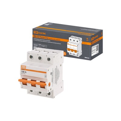 Выключатель нагрузки (мини-рубильник) ВН-32 3P 100A Home Use TDM Выключатель нагрузки (мини-рубильник) ВН-32 3P 100A Home Use TDM