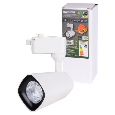 Светильник трековый однофазный LED TRL-02-045-WW 45 Вт, 24°, 3000 К, 90 Ra, белый, TDM Светильник трековый однофазный LED TRL-02-045-WW 45 Вт, 24°, 3000 К, 90 Ra, белый, TDM