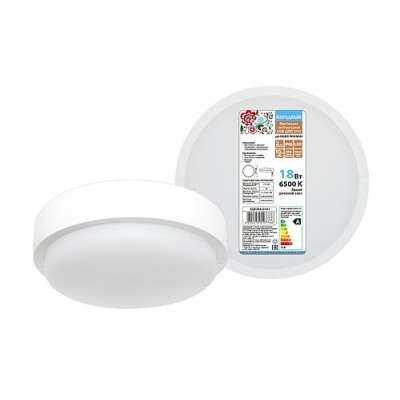 Светодиодный светильник LED ДПП 3901 18Вт 6500К IP65 белый круг 174*62 мм Народный Светодиодный светильник LED ДПП 3901 18Вт 6500К IP65 белый круг 174*62 мм Народный