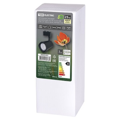Светильник трековый однофазный LED TRL-02-025-WB 25 Вт, 24°, 3000 К, 90 Ra, черный, TDM Светильник трековый однофазный LED TRL-02-025-WB 25 Вт, 24°, 3000 К, 90 Ra, черный, TDM