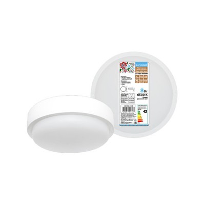 Светодиодный светильник LED ДПП 3901 8Вт 6500К IP65 белый круг 140*57 мм Народный Светодиодный светильник LED ДПП 3901 8Вт 6500К IP65 белый круг 140*57 мм Народный