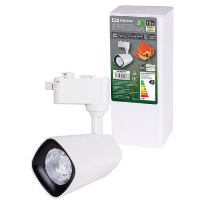 Светильник трековый однофазный LED TRL-02-015-WW 15 Вт, 24°, 3000 К, 90 Ra, белый, TDM Светильник трековый однофазный LED TRL-02-015-WW 15 Вт, 24°, 3000 К, 90 Ra, белый, TDM