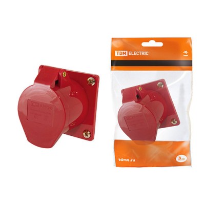 Розетка 424 скрытая 3Р+РЕ 32А 380В IP44 TDM Розетка 424 скрытая 3Р+РЕ 32А 380В IP44 TDM