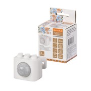 Датчик движения инфракрасный (настенный) ДДС-Н-01 (100Вт, 10-420с, 6м, 10+Лк, 120гр, IP20) "Народный"
