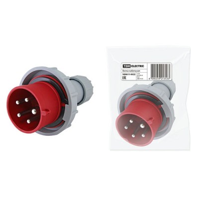 Вилка кабельная IP67 16А 3Р+РЕ+N 380В TDM Вилка кабельная IP67 16А 3Р+РЕ+N 380В TDM