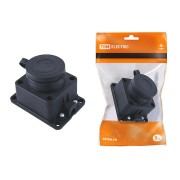 Розетка настенная с заглушкой каучук 2Р+РЕ 16А 250В IP44 TDM