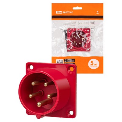 Вилка 615 скрытая 3Р+РЕ+N 16А 380В IP44 TDM Вилка 615 скрытая 3Р+РЕ+N 16А 380В IP44 TDM