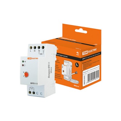 Фотореле ФРЛ-11 2-100лк 20А DIN-рейка (с датчиком IP65), TDM Фотореле ФРЛ-11 2-100лк 20А DIN-рейка (с датчиком IP65), TDM