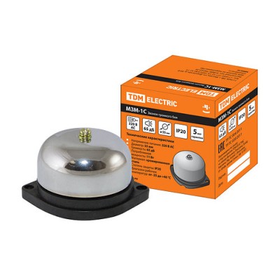 Звонок громкого боя МЗМ-1С-055мм 65дБ 220В TDM Звонок громкого боя МЗМ-1С-055мм 65дБ 220В TDM