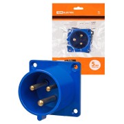 Вилка 623 скрытая 2Р+РЕ 32А 220В IP44 TDM