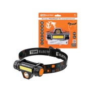 Фонарь «Налобный 13» аккум., 5 Вт CREE+3 Вт COB, Li-Ion 3,7 В 18650 1,2 А*ч, 120 лм, USB, TDM