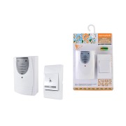 Звонок беспроводной на батарейках "народный" ЗББ-Н-11/3-32М (32 мелодии, кнопка IP30, 2х1,5В АА, открытый код)