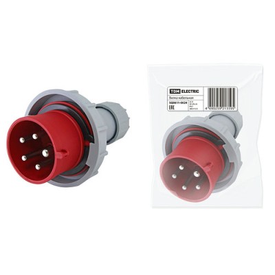 Вилка кабельная IP67 32А 3Р+РЕ+N 380В TDM Вилка кабельная IP67 32А 3Р+РЕ+N 380В TDM