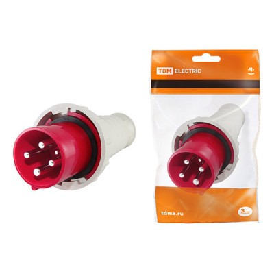 Вилка 034 3Р+РЕ 63А 380В IP54 TDM Вилка 034 3Р+РЕ 63А 380В IP54 TDM