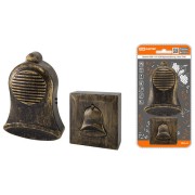 Звонок беспроводной на батарейках ЗББ-11/5-32М бронза (32 мелодии, кнопка IP30, 3х1,5В АА) TDM