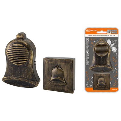 Звонок беспроводной на батарейках ЗББ-11/5-32М бронза (32 мелодии, кнопка IP30, 3х1,5В АА) TDM Звонок беспроводной на батарейках ЗББ-11/5-32М бронза (32 мелодии, кнопка IP30, 3х1,5В АА) TDM