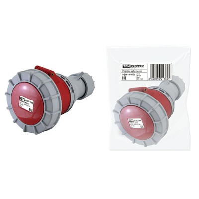 Розетка кабельная IP67 16А 3Р+РЕ 380В TDM Розетка кабельная IP67 16А 3Р+РЕ 380В TDM