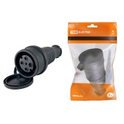 Разъем с заглушкой каучук 3Р+РЕ 32А 380В IP44 TDM