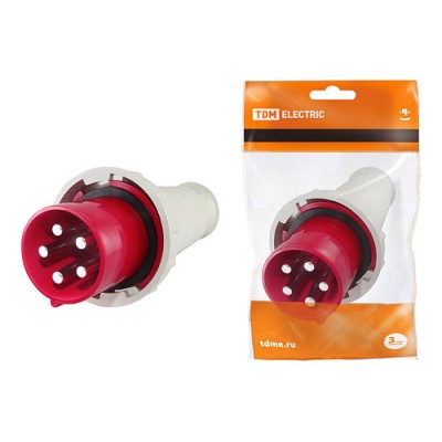 Вилка 035 3Р+РЕ+N 63А 380В IP54 TDM Вилка 035 3Р+РЕ+N 63А 380В IP54 TDM