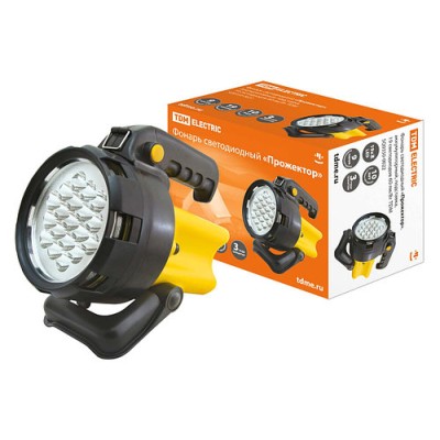 Фонарь светодиодный "Прожектор", аккумуляторный, подставка, 19 светодиодов 60 лм/Вт TDM Фонарь светодиодный "Прожектор", аккумуляторный, подставка, 19 светодиодов 60 лм/Вт TDM