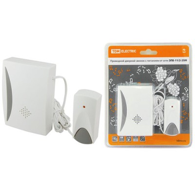 Звонок проводной на батарейках ЗПБ-11/2-25М (25 мелодий, кнопка IP30, 2х1,5В АА) TDM Звонок проводной на батарейках ЗПБ-11/2-25М (25 мелодий, кнопка IP30, 2х1,5В АА) TDM