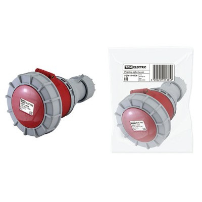 Розетка кабельная IP67 16А 3Р+РЕ+N 380В TDM Розетка кабельная IP67 16А 3Р+РЕ+N 380В TDM