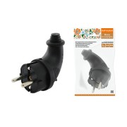 Вилка угловая каучук 2Р+РЕ 16А 250В IP44 серии "Народная"