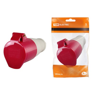 Розетка 235 переносная 3Р+РЕ+N 63А 380В IP54 TDM Розетка 235 переносная 3Р+РЕ+N 63А 380В IP54 TDM