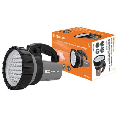 Фонарь светодиодный "Прожектор", аккумуляторный, 37 светодиодов 115 лм/Вт, 24 светодиода 30 лм/Вт TDM Фонарь светодиодный "Прожектор", аккумуляторный, 37 светодиодов 115 лм/Вт, 24 светодиода 30 лм/Вт TDM