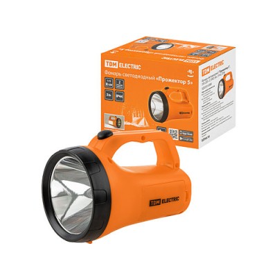 Фонарь светодиодный "Прожектор 5", 3 Вт LED+12 SMD, бат. 3*АА, TDM Фонарь светодиодный "Прожектор 5", 3 Вт LED+12 SMD, бат. 3*АА, TDM
