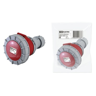 Розетка кабельная IP67 32А 3Р+РЕ 380В TDM Розетка кабельная IP67 32А 3Р+РЕ 380В TDM