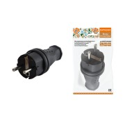 Вилка прямая каучук 2Р+РЕ 16А 250В IP44 серии "Народная"