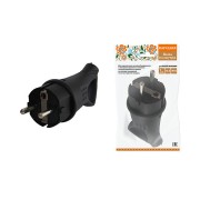 Вилка с ушком каучук 2Р+РЕ 16А 250В IP44 серии "Народная"