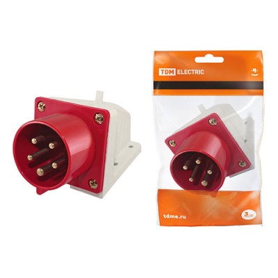 Вилка 525 стационарная 3Р+РЕ+N 32А 380В IP44 TDM Вилка 525 стационарная 3Р+РЕ+N 32А 380В IP44 TDM