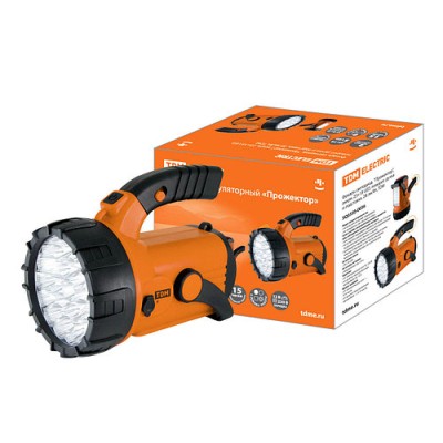 Фонарь светодиод. "Прожектор", аккум. 23+18 LED, поворот. ручка и подставка, 28 лм/Вт, TDM Фонарь светодиод. "Прожектор", аккум. 23+18 LED, поворот. ручка и подставка, 28 лм/Вт, TDM