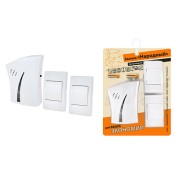 Звонок беспроводной на батарейках "народный" ЗББ-Н-12/1-32М (32 мелодии, кнопка IP30, 2х1,5В АА, 2 кнопки,