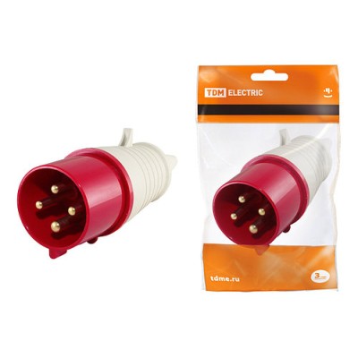 Вилка 014 3Р+РЕ 16А 380В IP44 TDM Вилка 014 3Р+РЕ 16А 380В IP44 TDM