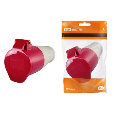 Розетка 214 переносная 3Р+РЕ 16А 380В IP44 TDM Розетка 214 переносная 3Р+РЕ 16А 380В IP44 TDM