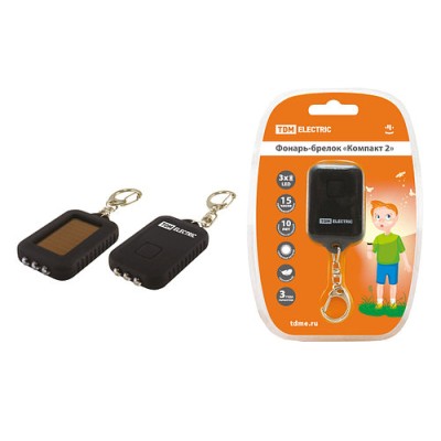 Фонарь-брелок "Компакт 2", аккумуляторный, 3 светодиода 7 лм/Вт TDM Фонарь-брелок "Компакт 2", аккумуляторный, 3 светодиода 7 лм/Вт TDM