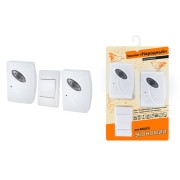 Звонок беспроводной на батарейках "народный" ЗББ-Н-21/1-32М (32 мелодии, кнопка IP30, 2х1,5В АА, 2 звонка,