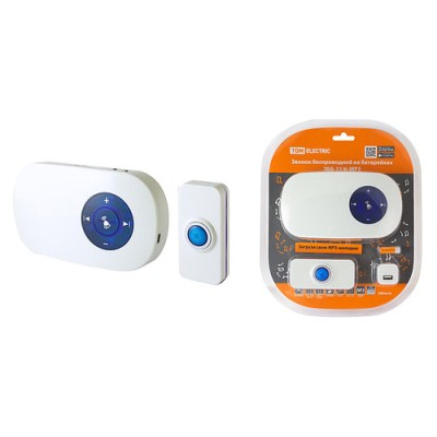 Звонок беспроводной на батарейках ЗББ-11/6-МP3 (загрузка MP3, кнопка IP44, 3х1,5В АА, 300 метров) TDM Звонок беспроводной на батарейках ЗББ-11/6-МP3 (загрузка MP3, кнопка IP44, 3х1,5В АА, 300 метров) TDM