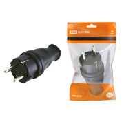 Вилка прямая каучук 2Р+РЕ 16А 250В IP44 TDM