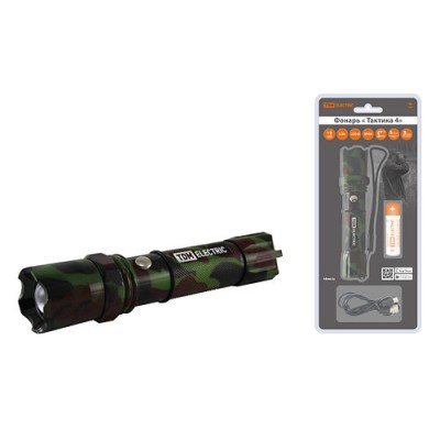 Фонарь"Тактика 4", аккум.,1 LED 5 Вт CREE, 170 лм, алюм., фокус., 1х18650, TDM Фонарь"Тактика 4", аккум.,1 LED 5 Вт CREE, 170 лм, алюм., фокус., 1х18650, TDM