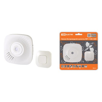 Звонок беспроводной в розетку ЗБР-11/М2-36М (36 мелодий, кнопка IP44, AC 230В, многокодовый, с датч.движ.) TDM Звонок беспроводной в розетку ЗБР-11/М2-36М (36 мелодий, кнопка IP44, AC 230В, многокодовый, с датч.движ.) TDM