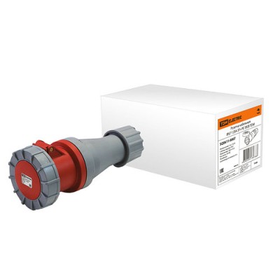 Розетка кабельная IP67 125А 3Р+РЕ 380В TDM Розетка кабельная IP67 125А 3Р+РЕ 380В TDM