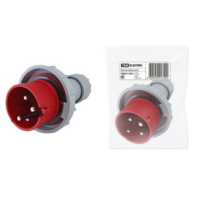 Вилка кабельная IP67 16А 3Р+РЕ 380В TDM Вилка кабельная IP67 16А 3Р+РЕ 380В TDM