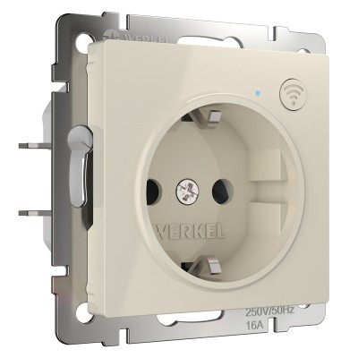 Розетка однопостовая Wi-Fi с з/к слоновая кость Werkel a056421 Розетка однопостовая Wi-Fi с з/к слоновая кость Werkel a056421